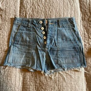 Hudson Jeans Blue Button-Up Jean Shorts